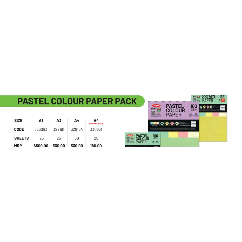 Anupam Pastel Colour Paper Pack A4 (330631)