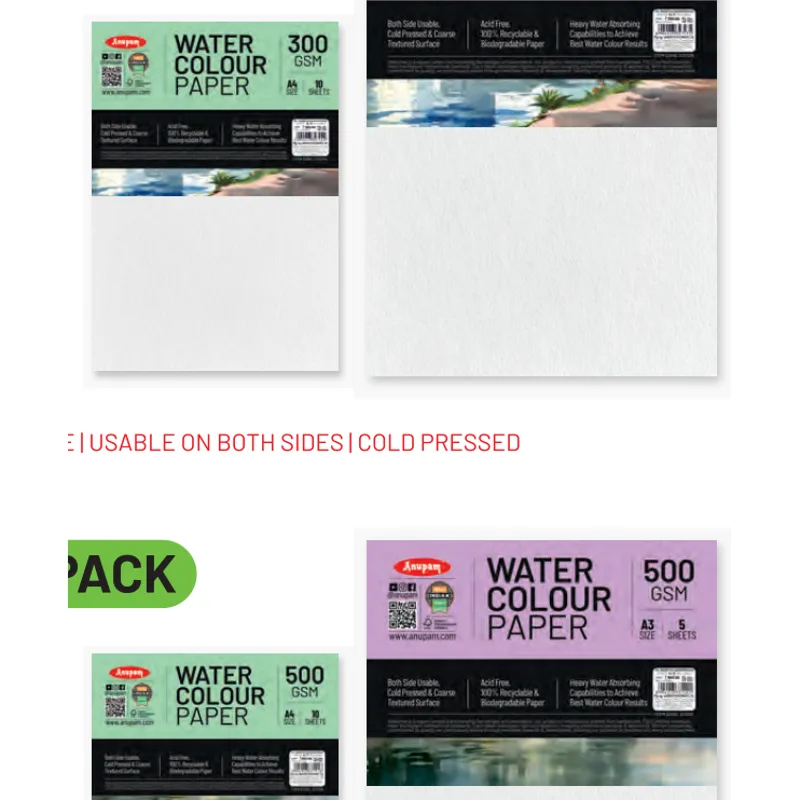 Anupam Water Colour Paper Pack A6