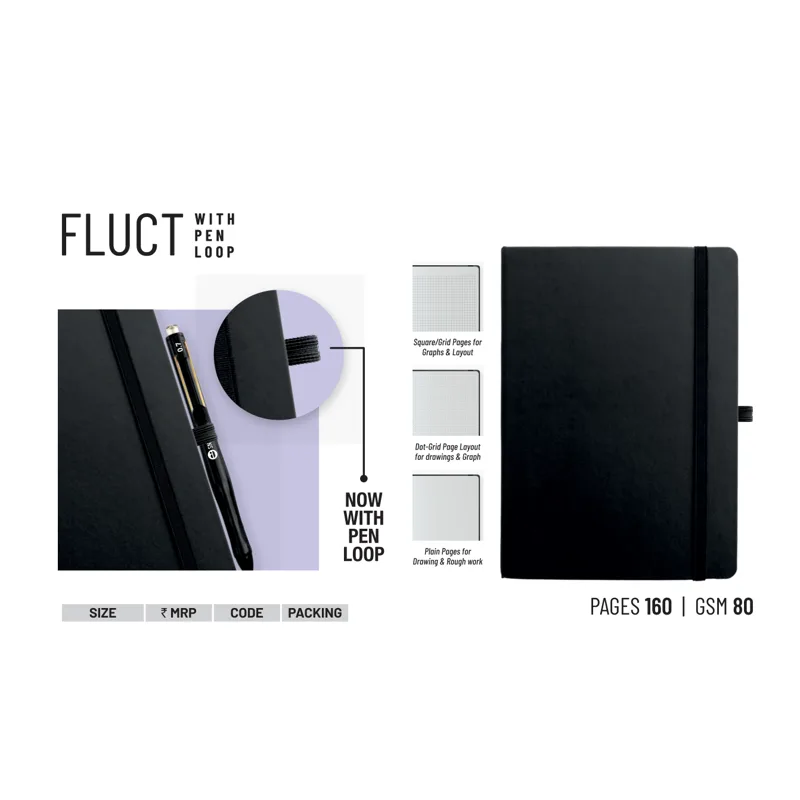 Anupam Fluct With Pen Loop Journal A5 Dot-Grid