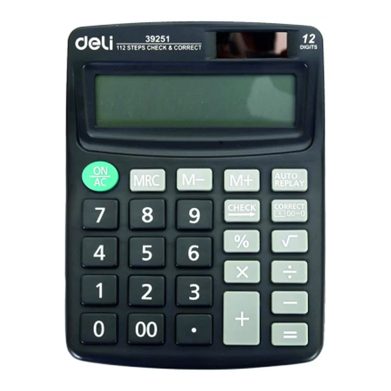 Deli W39251 12-Digit 112 Chk Palm Calculator
