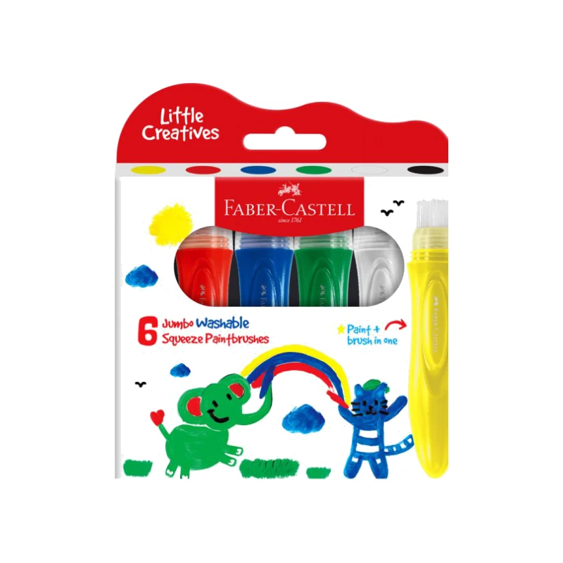 Faber-Castell 6 Jumbo Washable Squeeze Paintbrushes