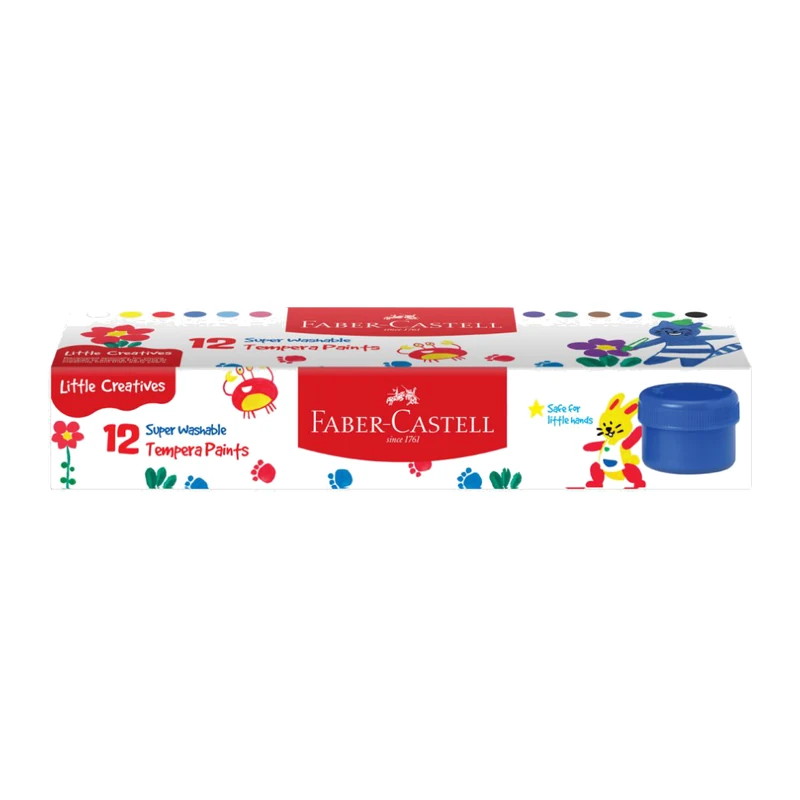 Faber-Castell Tempera Fun Paints 10ml Set of 12 Tempera Fun Paints 500ml bottle