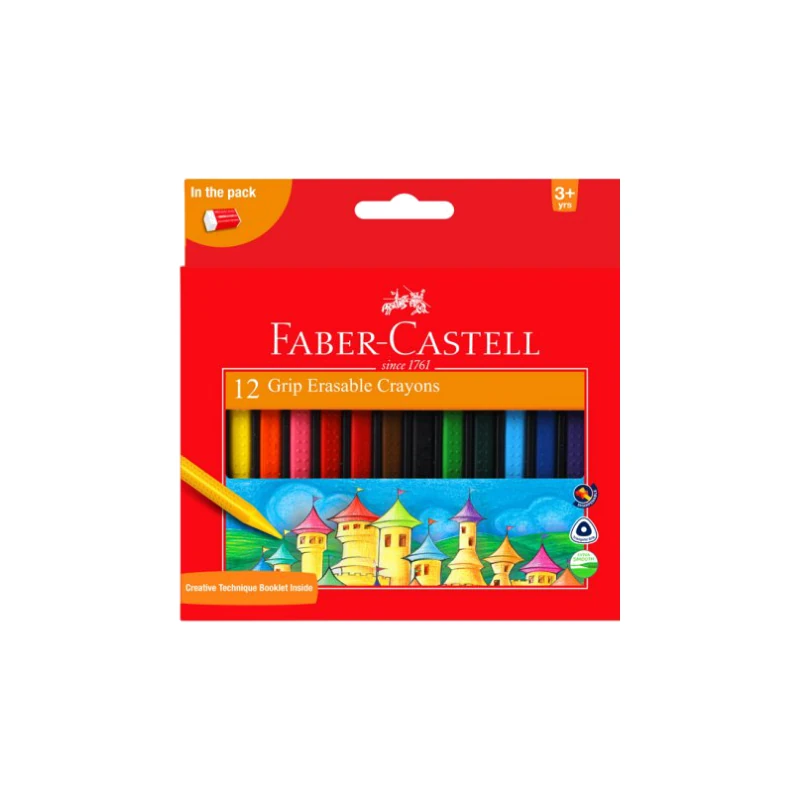 Faber-Castell Grip Erasable Crayons Set of 12