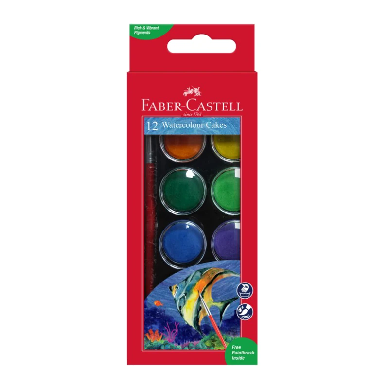 Faber-Castell 12 Watercolour Cake regular