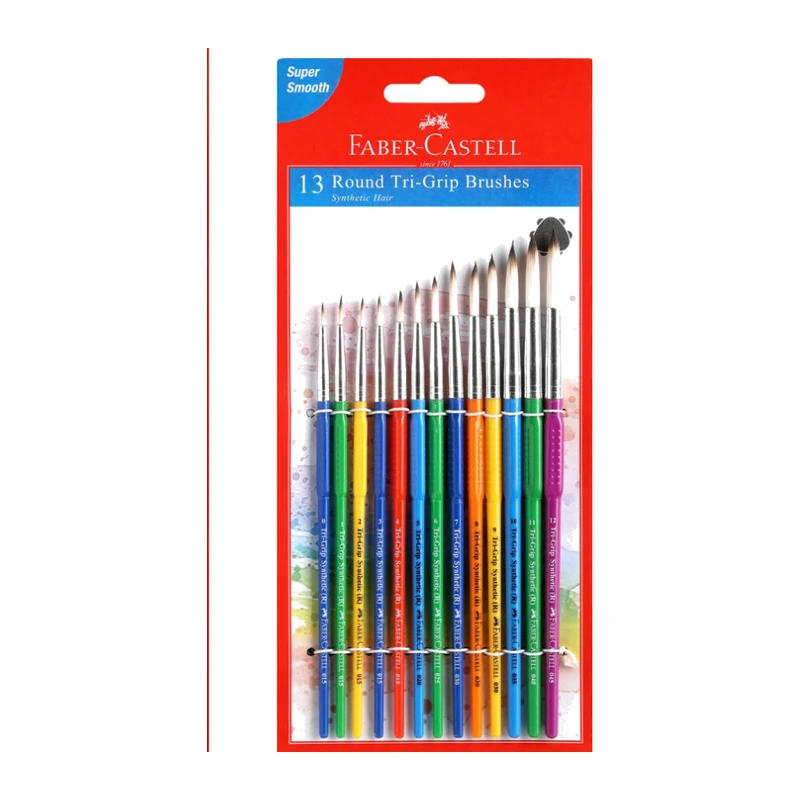 Faber-Castell 13 Round Tri-Grip Paintbrushes Synthetic hair