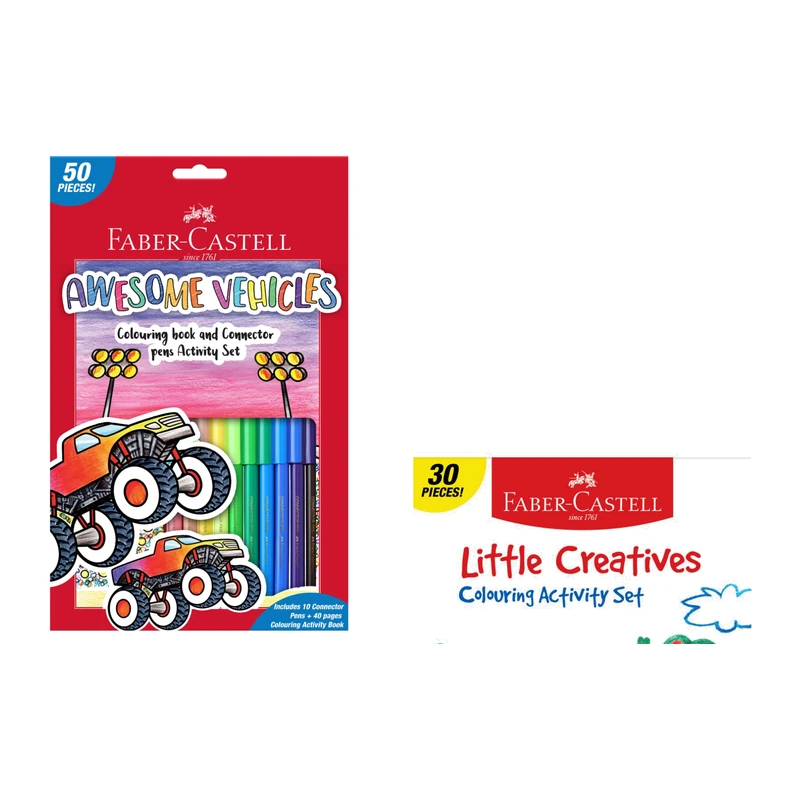 Faber-Castell Awesome Vehicle-Colouring Book Set