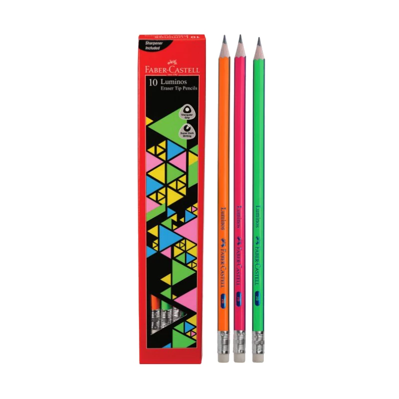 Faber-Castell Lumino s Eraser Tip Pencil Ole Pencil-Packof 10 Matt Pencil-Pack of 10 Trenz Pencil-Pack of 10