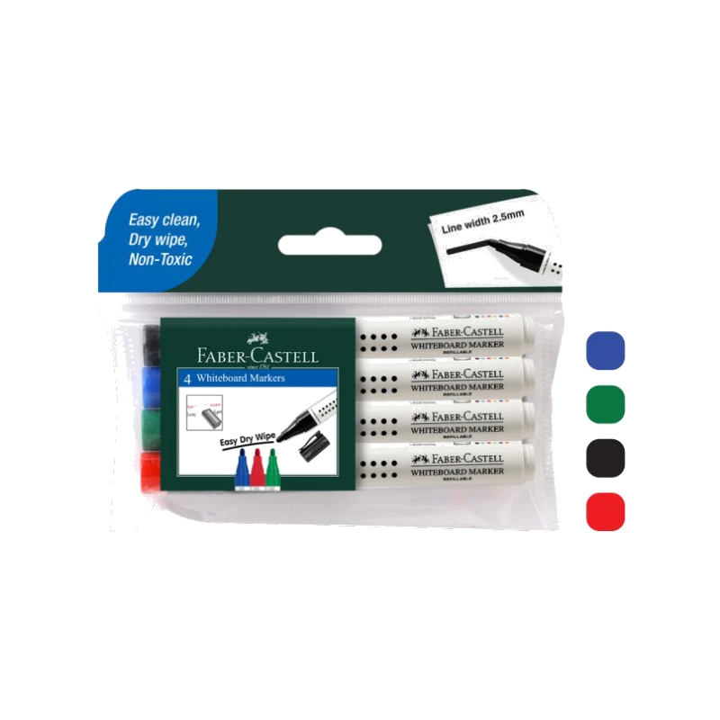 Faber-Castell Whiteboard Marker-Assorted Wallet of 4