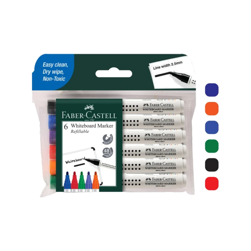 Faber-Castell Whiteboard Marker-Assorted Wallet of 6