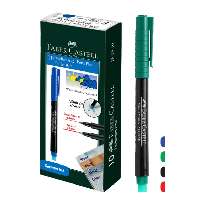 Faber-Castell 10 Multi markers Fine-Blue/Black/Red/Green