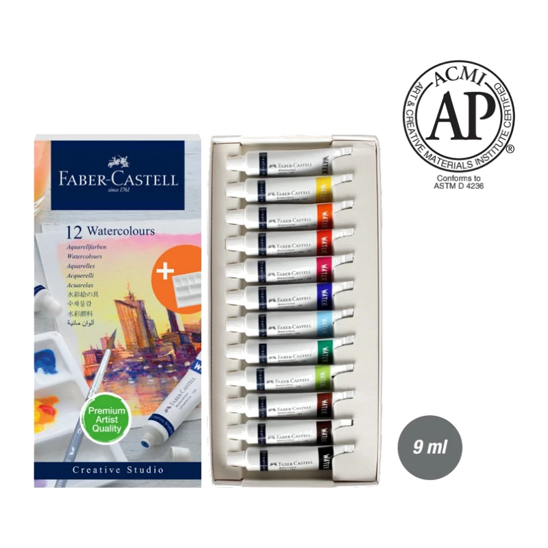 Faber-Castell Watercolours 12 shades in 9ml
