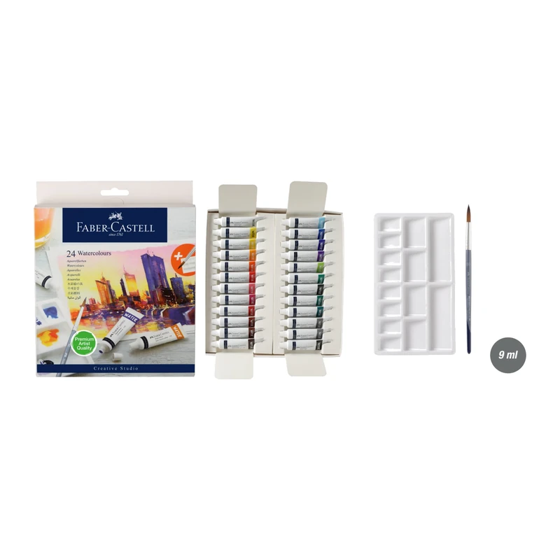 Faber-Castell Watercolours 24 shades in 9ml