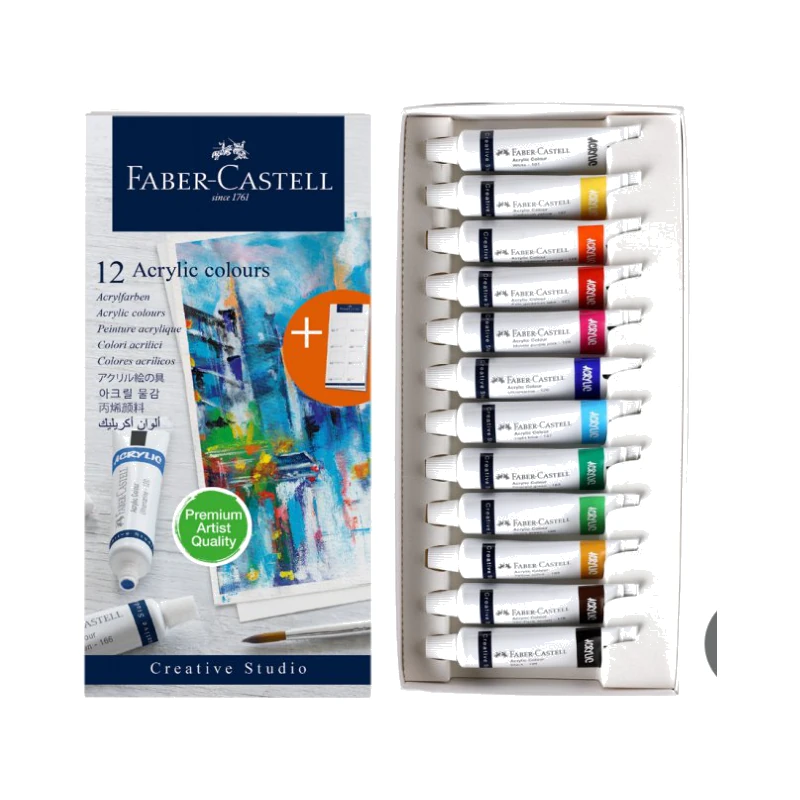 Faber-Castell Acrylic colours 12 shades in 9ml
