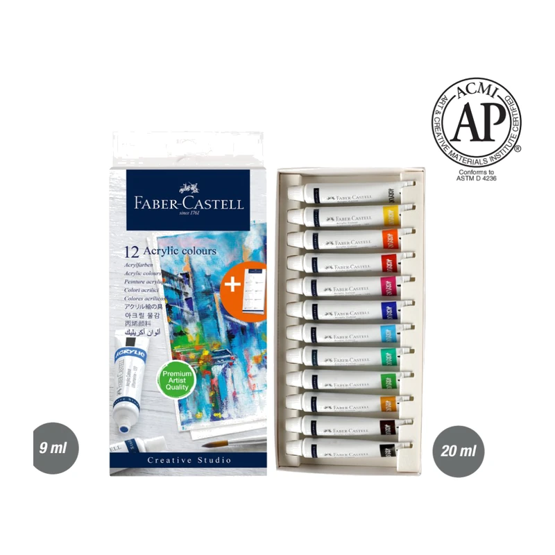 Faber-Castell Acrylic colours 12 shades in 20ml