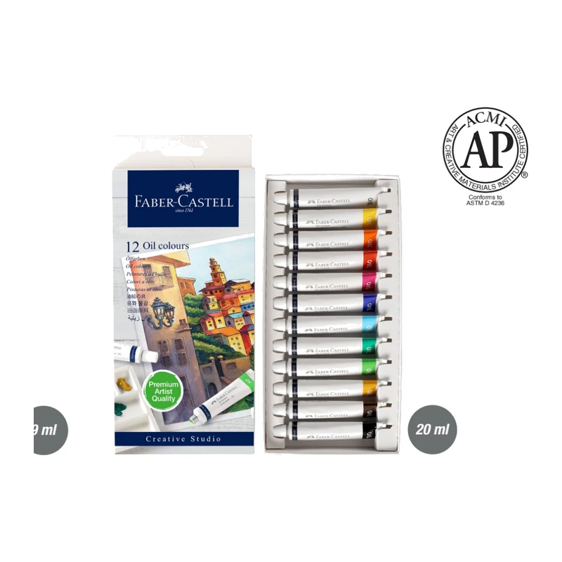 Faber-Castell Oil colours 12 shades in 20ml