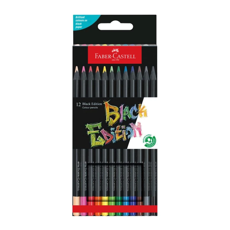 Faber-Castell 12 Black Edition Colour Pencils
