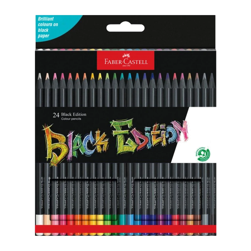 Faber-Castell 24 Black Edition Colour Pencils