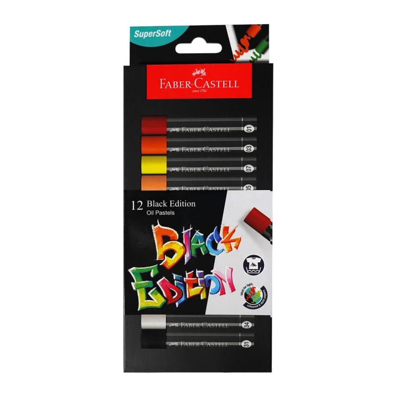 Faber-Castell 12 Black Edition Oil Pastels