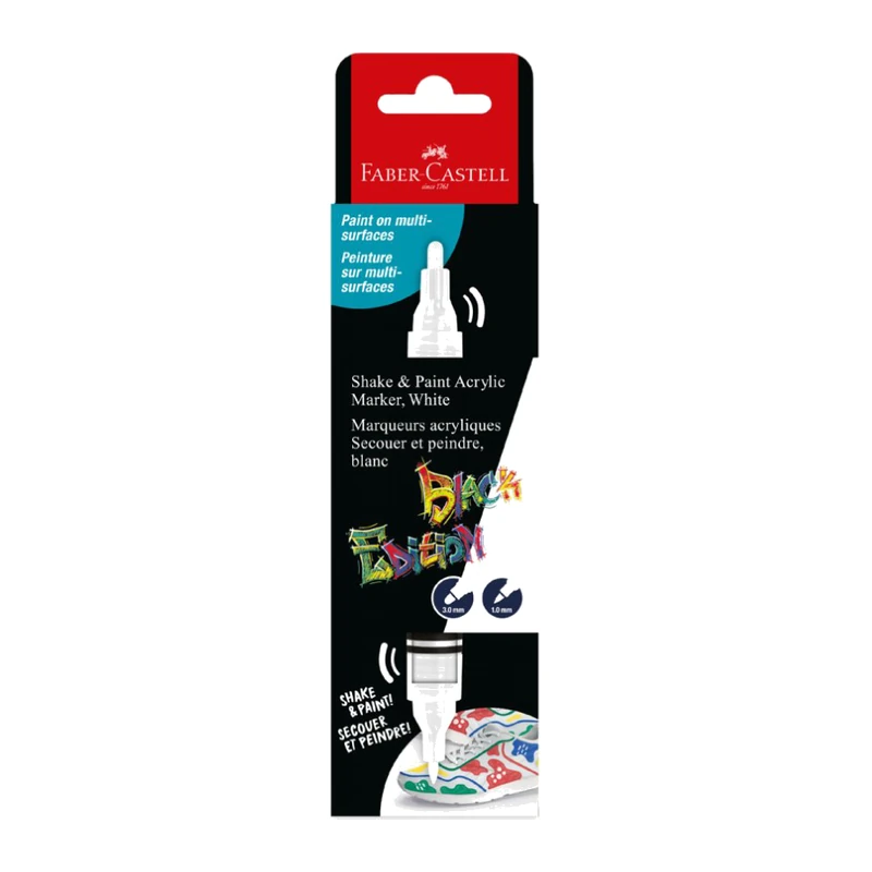 Faber-Castell Shake & Paint Acrylic Markers White Pack of 1