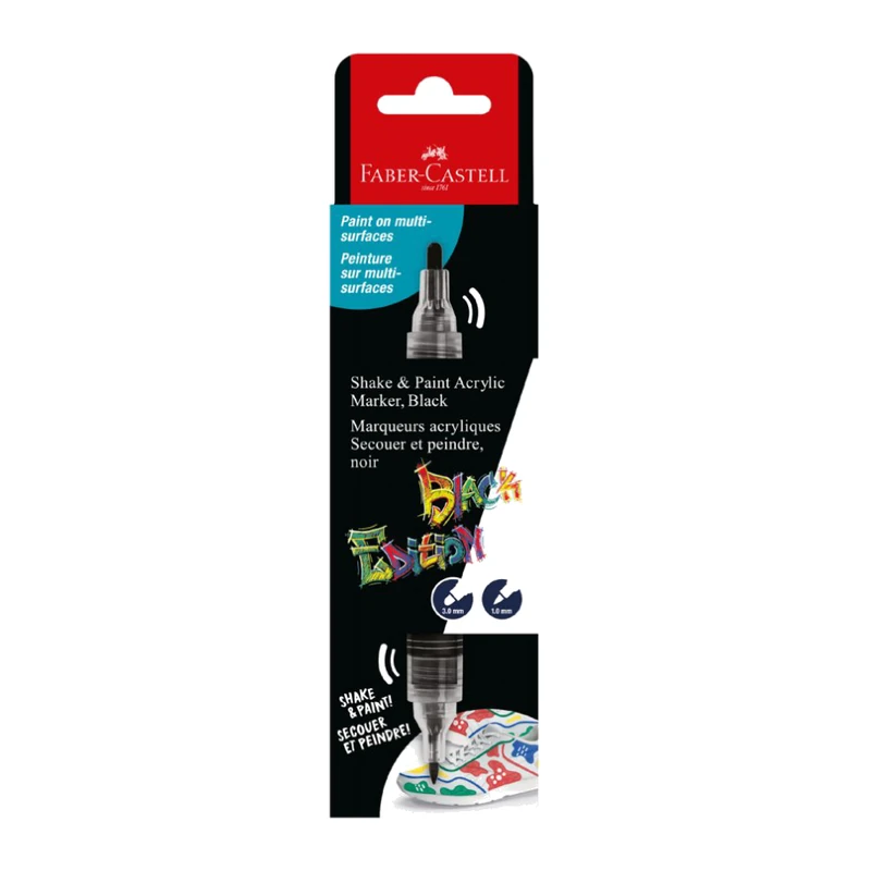 Faber-Castell Shake & Paint Acrylic Markers Black Pack of 1