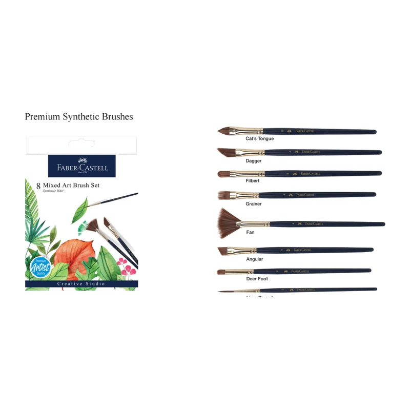 Faber-Castell Synthetic Brush Mix Art Brush Set of 8