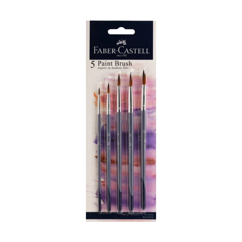Faber-Castell 5 angular synthetic round brushes (2, 4, 6, 8, 10)
