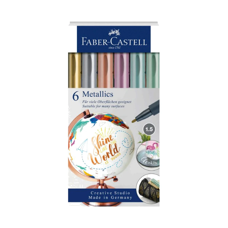 Faber-Castell METALLIC MARKER CARDBOARD WALLET OF 6