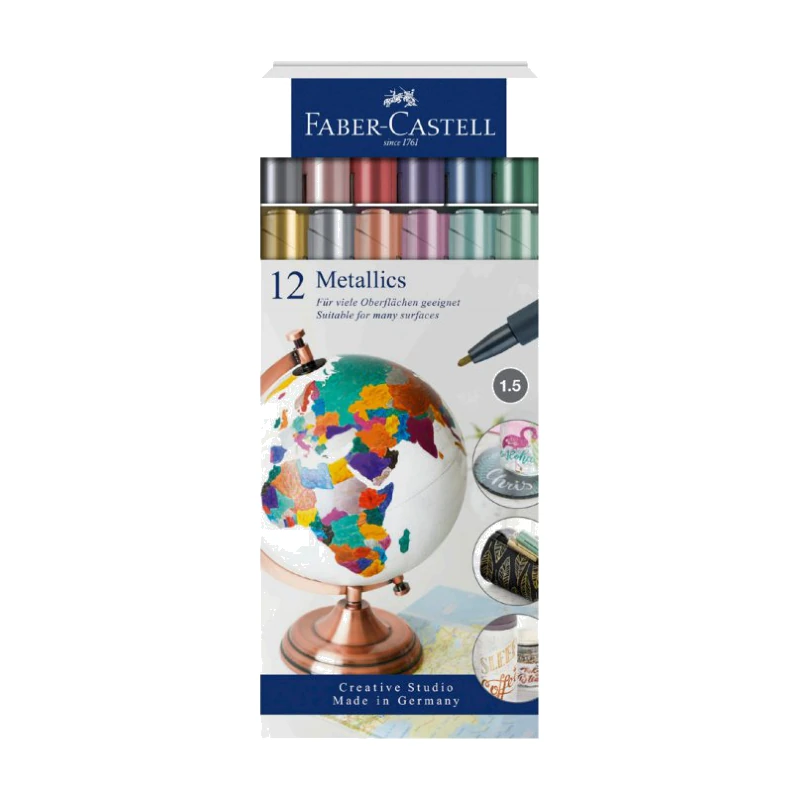 Faber-Castell METALLIC MARKER CARDBOARD WALLET OF 12
