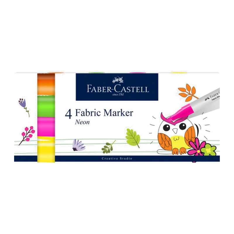Faber-Castell 4 Fabric Marker Neon