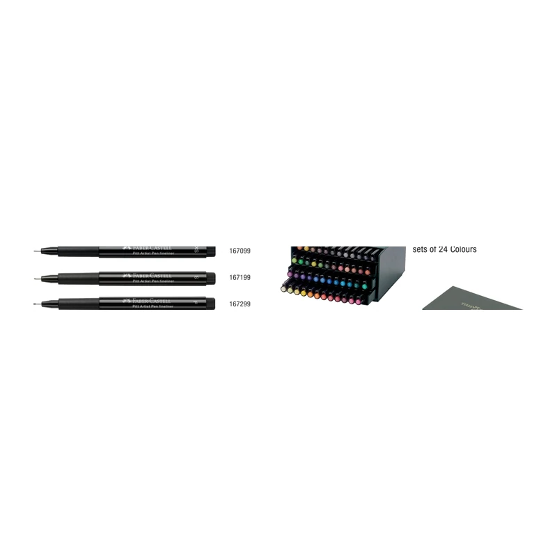Faber-Castell Pitt Artist Pen-Brush-Assorted Set Studio Box of 48 Colours