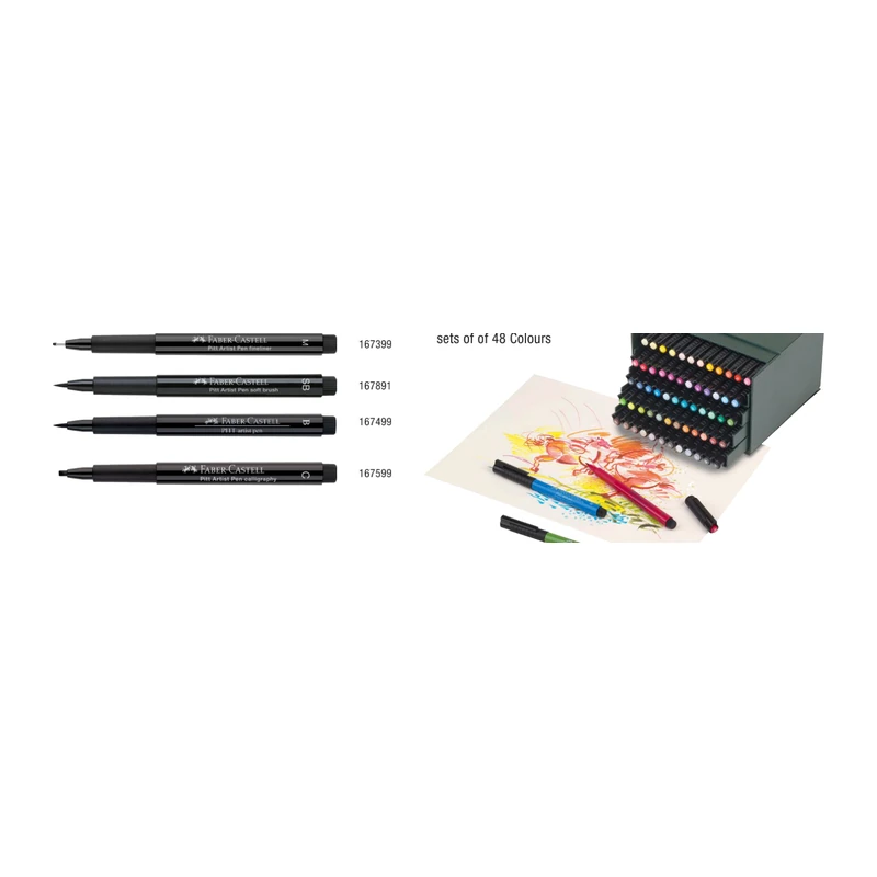 Faber-Castell Pitt Artist Pen-Brush-Assorted Set Studio Box of 60 Colours