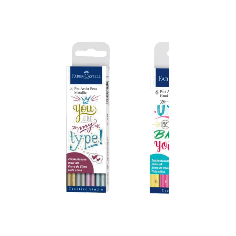 Faber-Castell India Ink Pitt Artist Pen Metallic 4 Ct wallet