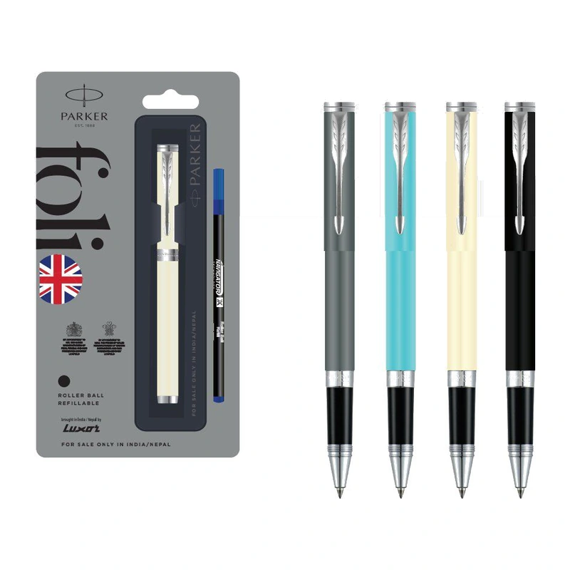 Parker Folio Standard Roller Ball Pen (Chrome Trim)
