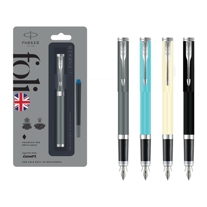 Parker Folio Standard Fountain Pen (Chrome Trim)
