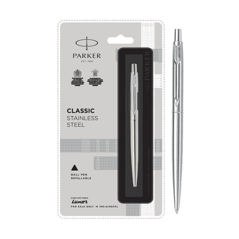 Parker Classic Stainless Steel Ball Pen (Chrome Trim)