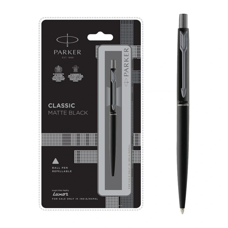Parker Classic Matte Black Ball Pen (Gun Metal Trim)