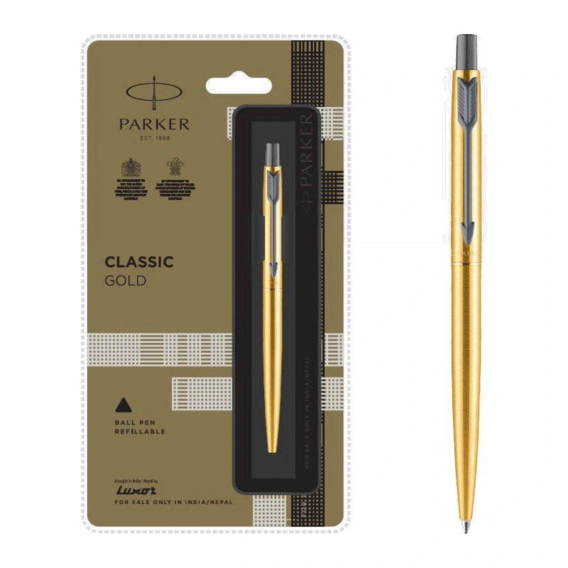 Parker Classic Gold Ball Pen (Gun Metal Trim)