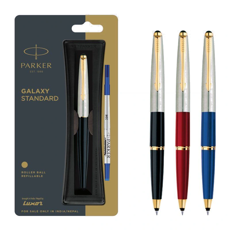 Parker Galaxy Standard Roller Ball Pen (Gold Trim)