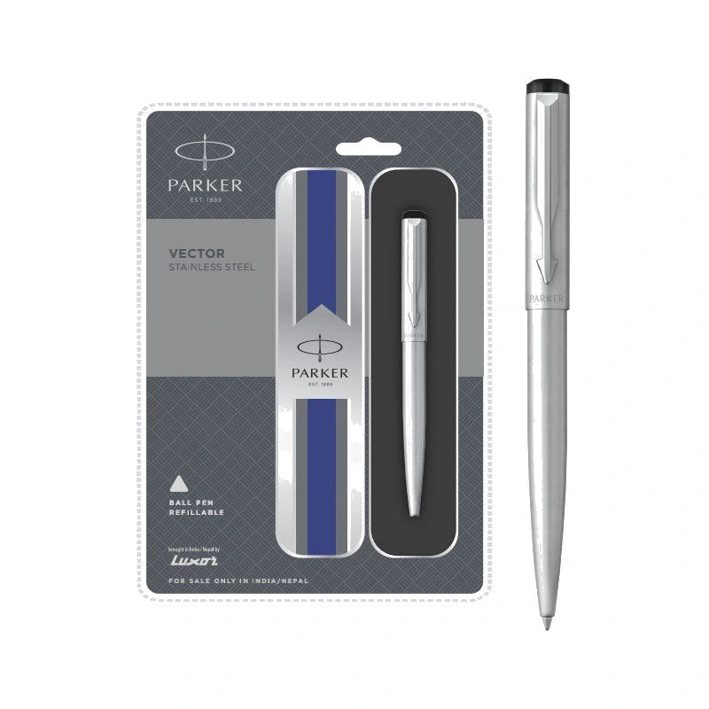 Parker Vector Stainless Steel Ball Pen (Chrome Trim)