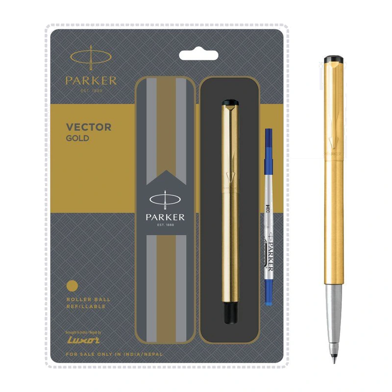 Parker Vector Gold Roller Ball Pen (Gold Trim)