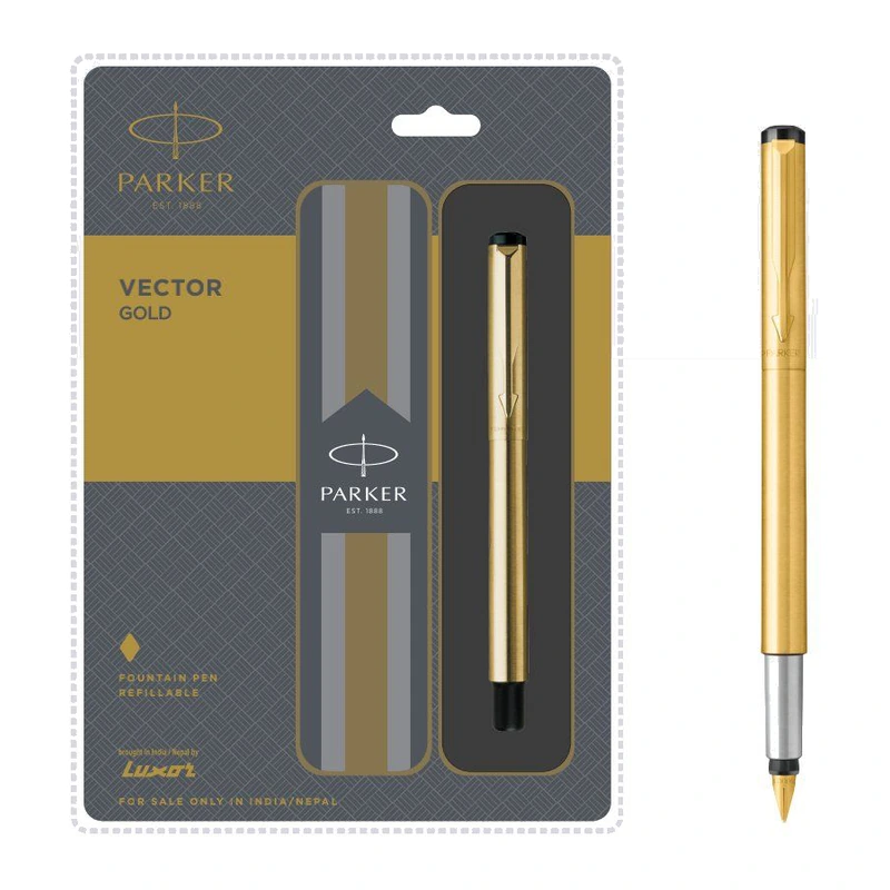Parker Vector Gold Fountain Pen (Gold Trim)