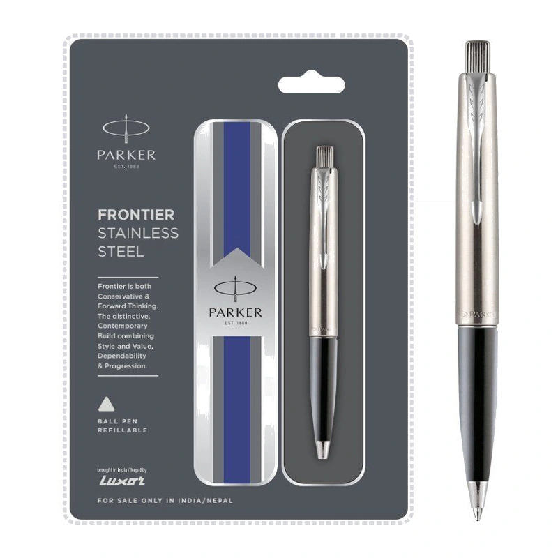 Parker Frontier Stainless Steel Ball Pen (Chrome Trim)