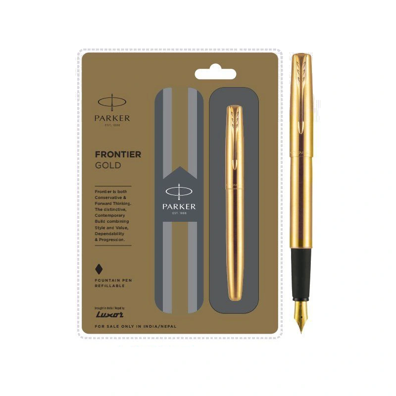 Parker Frontier Gold Fountain Pen (Gold Trim)