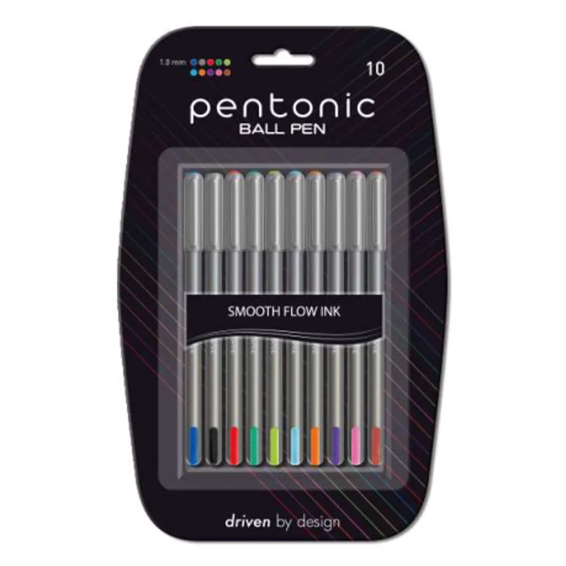 Pentonic Ball Pen 1.0mm - 10 pcs Assorted Blister