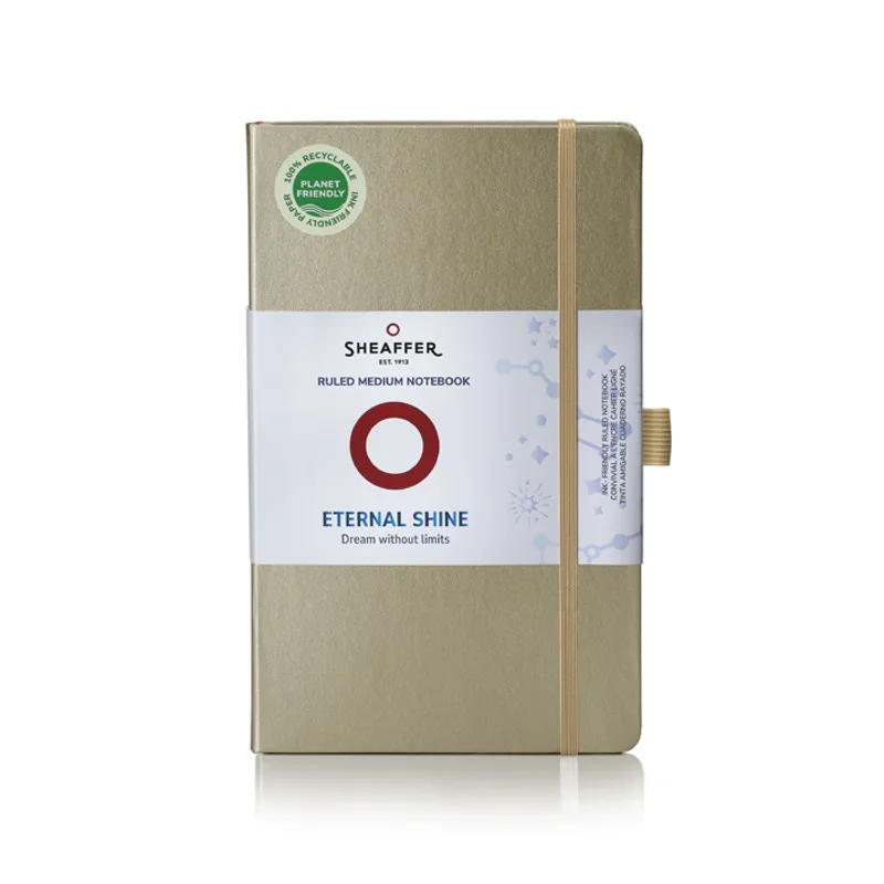 Sheaffer Medium Notebook 90 GSM Ruled - Metallic Champagne Gold