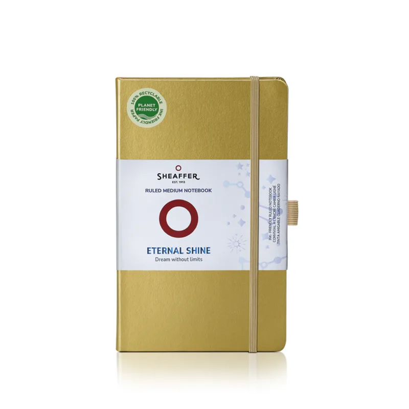 Sheaffer Medium Notebook 90 GSM Ruled - Metallic Gold