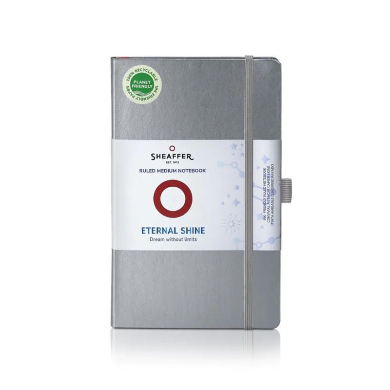 Sheaffer Medium Notebook 90 GSM Ruled - Metallic Light Grey